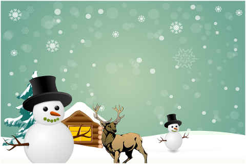 snowman-deer-snow-winter-season-4731241