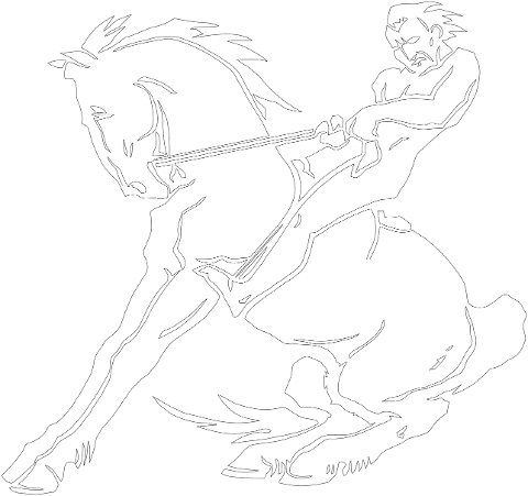 man-horseback-line-art-horse-8005753