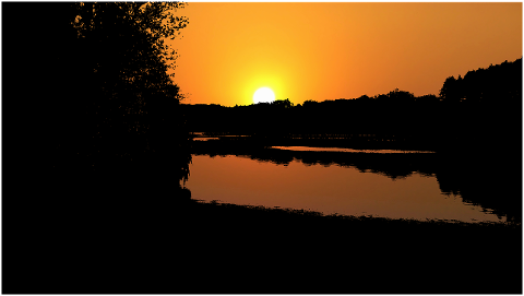 sunset-nature-pond-trees-forest-4606620