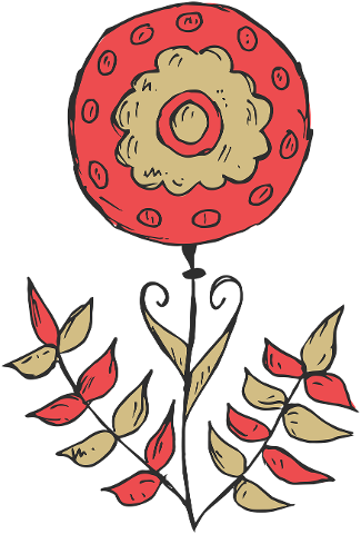 flower-plant-hand-drawn-red-color-4181056